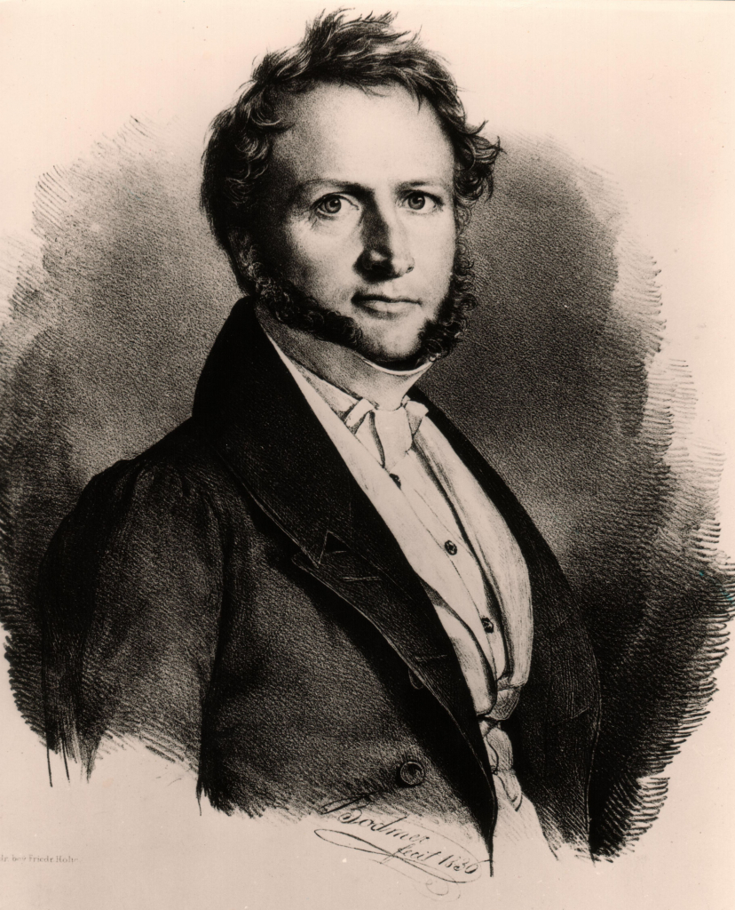 Georg Ludwig von Maurer, λιθογραφία του Gottlieb Bodmer (1836).