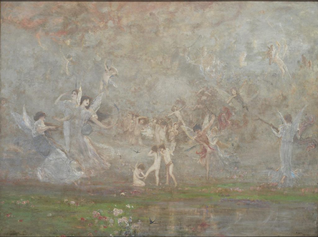 Nikolaos Gysis, Frühlingssymphonie, 1886, Öl auf Leinwand, 102 x 139 cm.